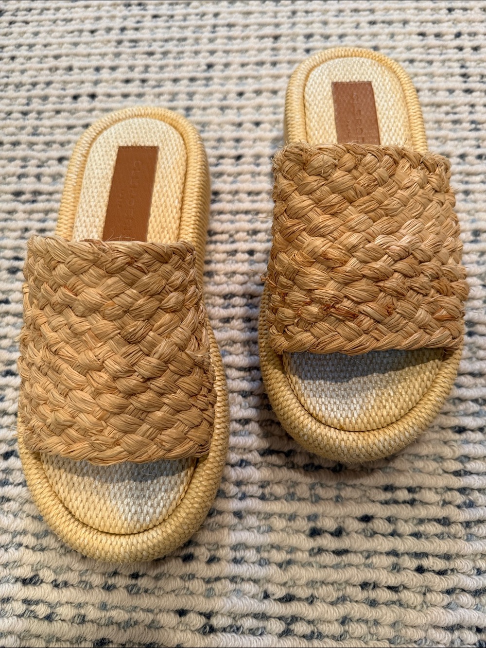 Clergerie rafia woven slide Sandals. Size 37